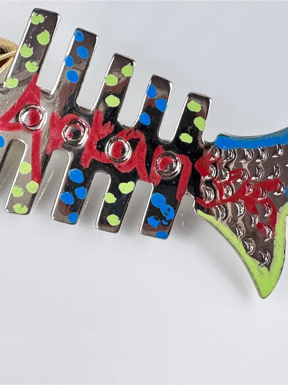 “ ARKANSAS “Colorful Fishbone Enamel Pin - Neon Green, Blue, Red